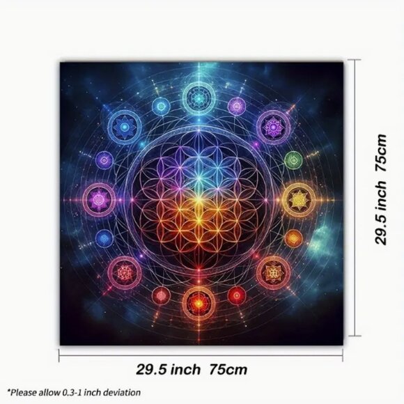 Chakra Colorful Points of Light Tarot Reading Cloth Tapestry NWT - Picture 2 of 2